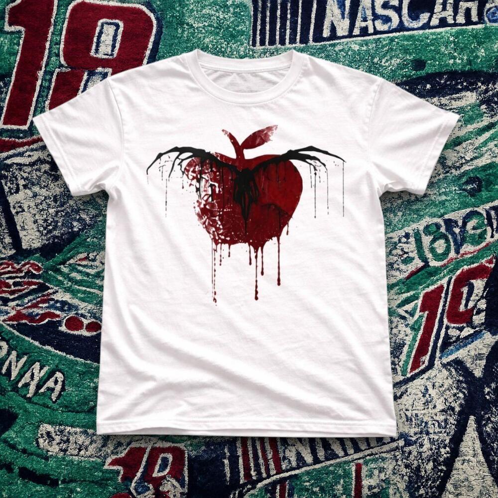 Y2K Goth Dripping Apple Graphic Tee White Unisex